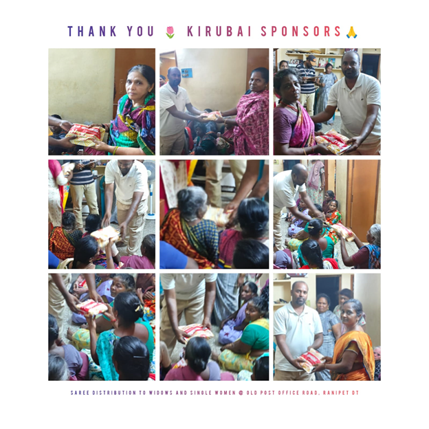 30 SAREES provided to THENDRAL MOVEMENT for widow’s